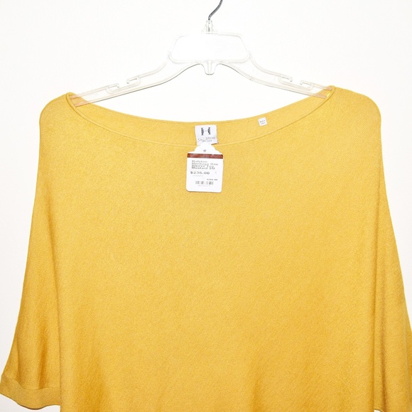 Halston Heritage One Sleeve Top Mustard Silk Cashmere - Picture 4 of 6